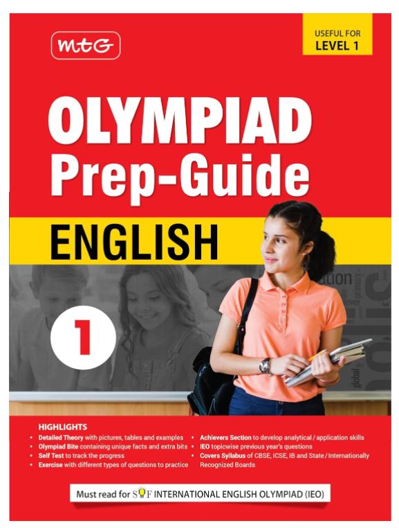 MTG Olympiad Prep-Guide Class 1 English (IEO) - Detailed Theory, Self Test with IEO Topicwise Previous Year Question Paper For SOF 2024-25 Exam